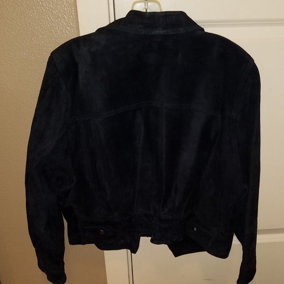 1980s INTERNATIONAL RINZI COLLECTION GENUINE SUEDE LEATHER WOMEN'S JACKET COAT - Picture 2 of 10